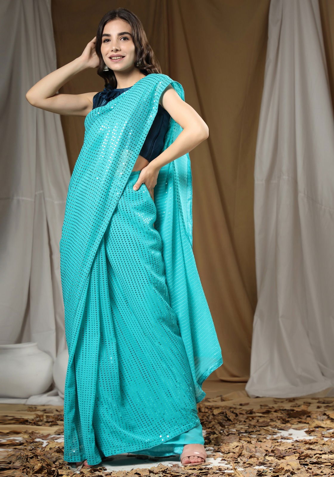 Aab Sequence Party Wear Saree Catalog
